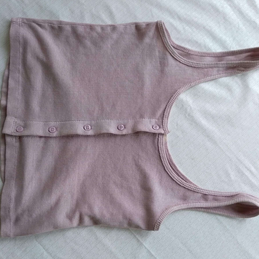 Light pink button up tank top